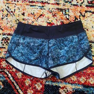 Lululemon Blue Printed Speed Up Short
